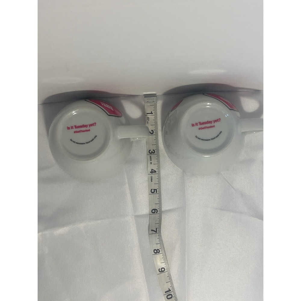 Set of‎ 2 White Mugs Heart Design Is It Tuesday Yet GetThanked - Picture 6 of 7